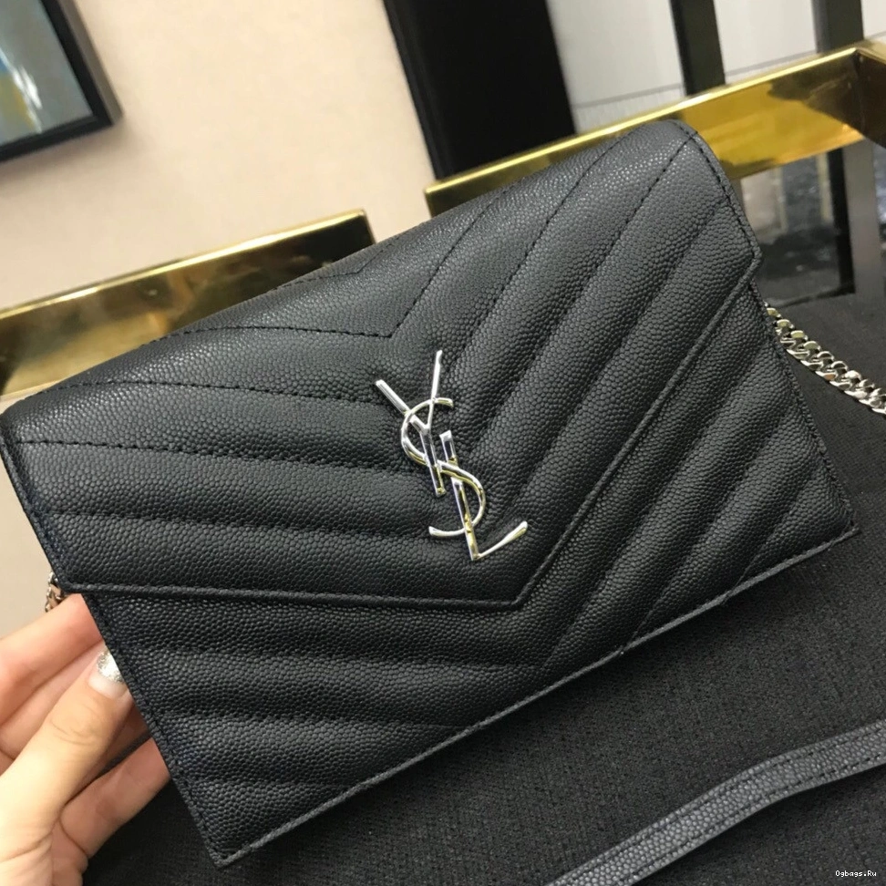 CHAIN MATELASSÉ YSL CASSANDRE WALLET 0813